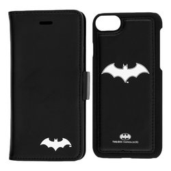 Husa Flip iPhone 7 cu licenta DC Comics - White Batman Mark
