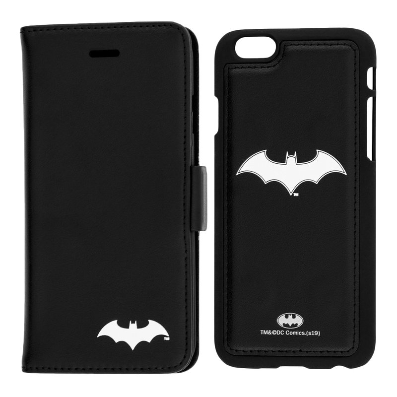 Husa Flip iPhone 6 / 6S cu licenta DC Comics - White Batman Mark