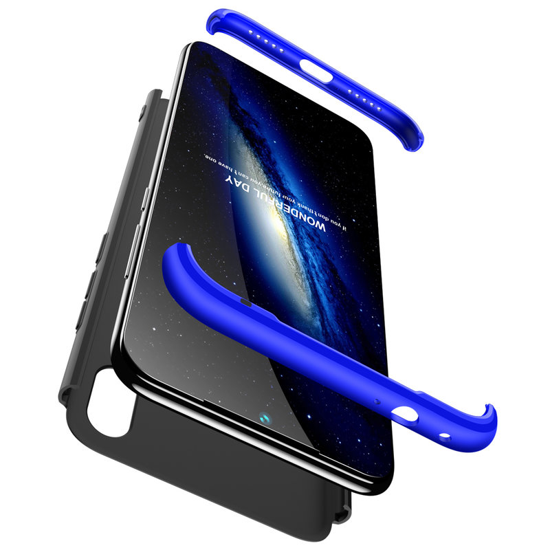 Husa Xiaomi Redmi 7 GKK 360 Full Cover Negru-Albastru