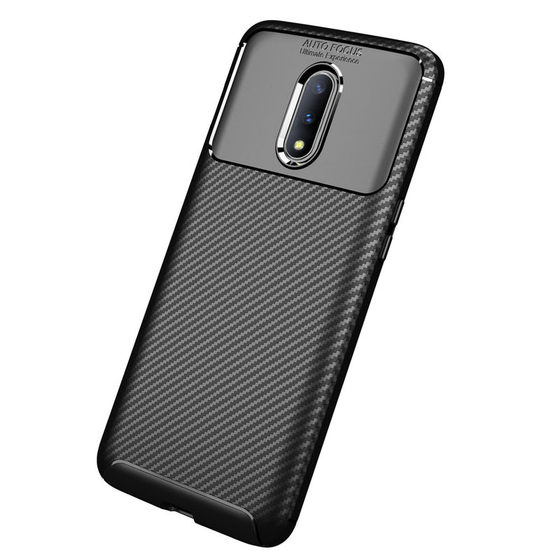 Husa OnePlus 7 Mobster Carbon Skin Negru