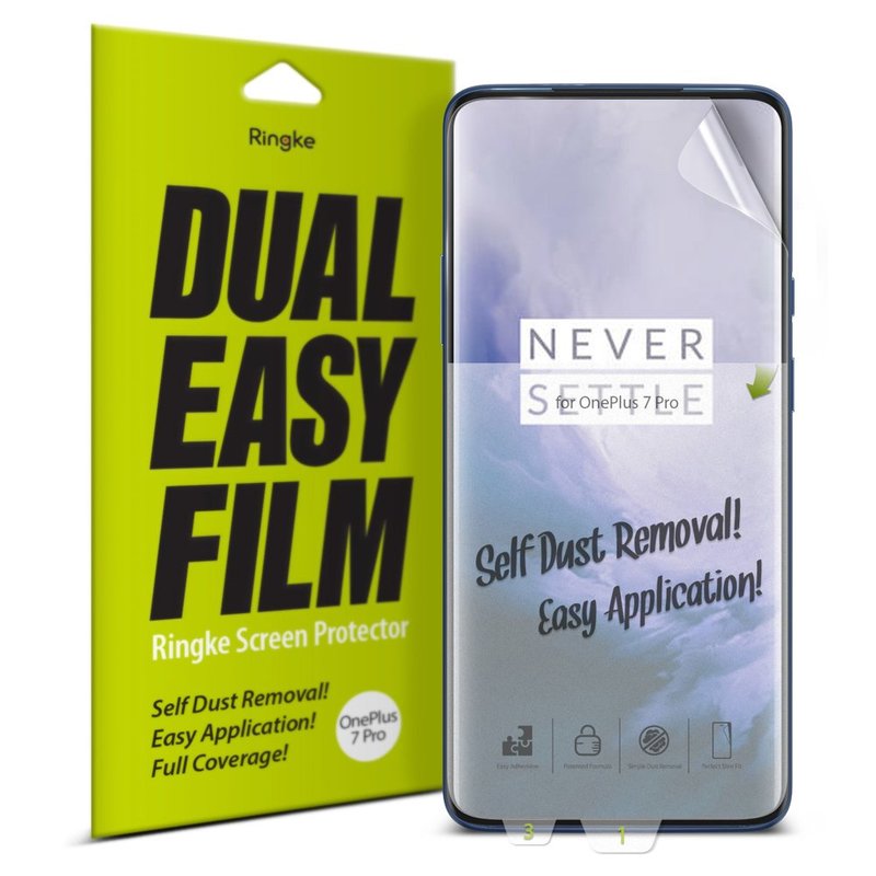 Folie Protectie FullCover OnePlus 7 Pro Ringke Dual Easy(2 Pack) - Clear