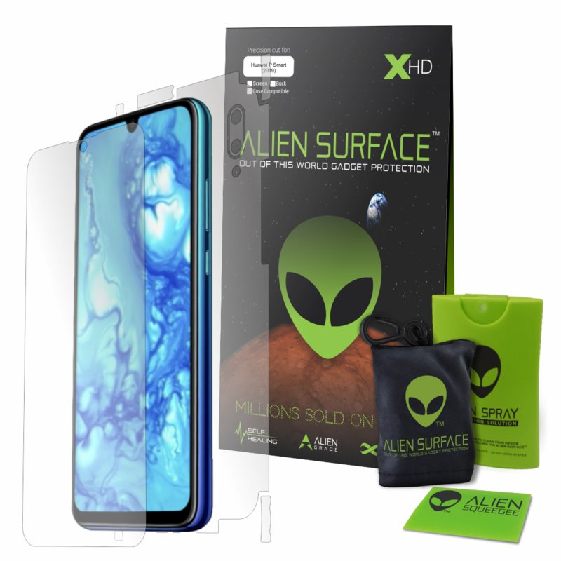 Folie 360° Huawei P Smart 2019 Alien Surface XHD, Ecran, Spate, Laterale - Clear