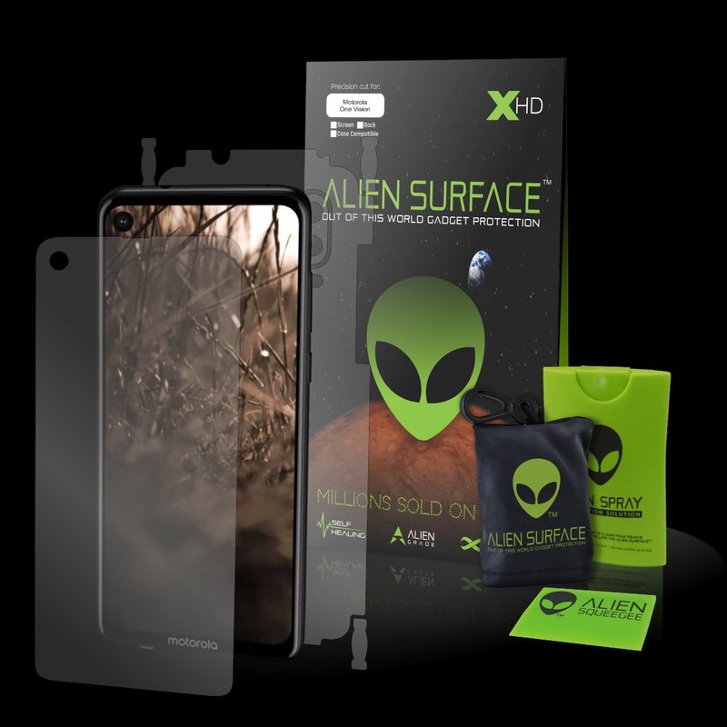 Folie 360° Motorola One Vision Alien Surface XHD, Ecran, Spate, Laterale - Clear