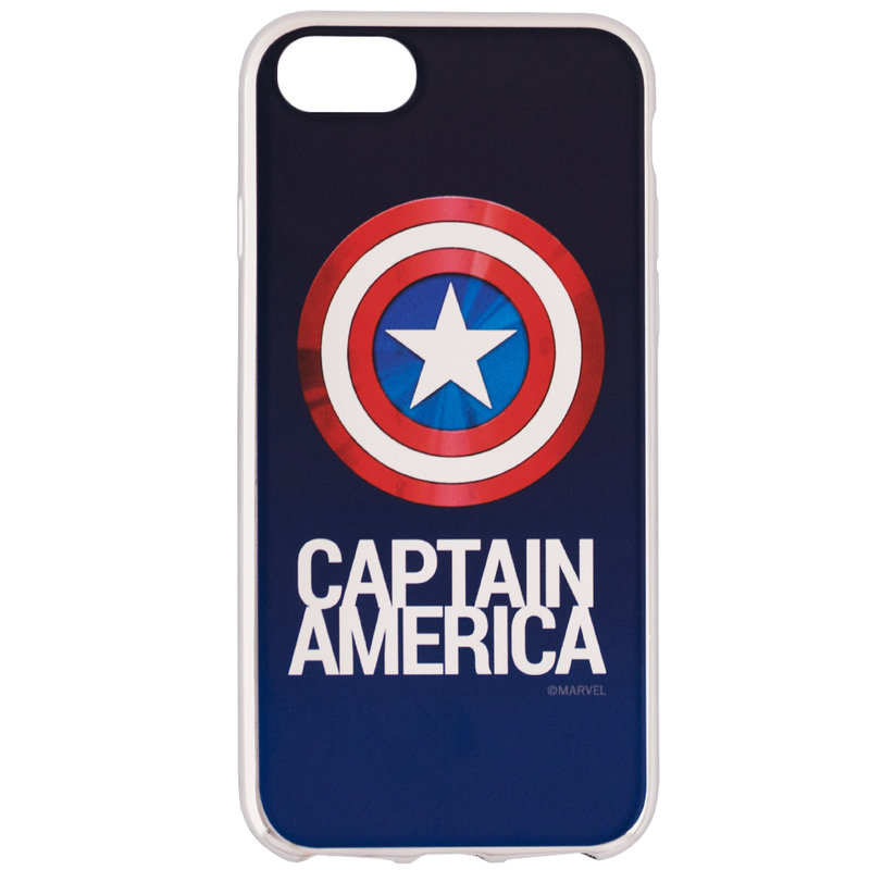 Husa iPhone 7 Cu Licenta Marvel - Chrome Captain Silver