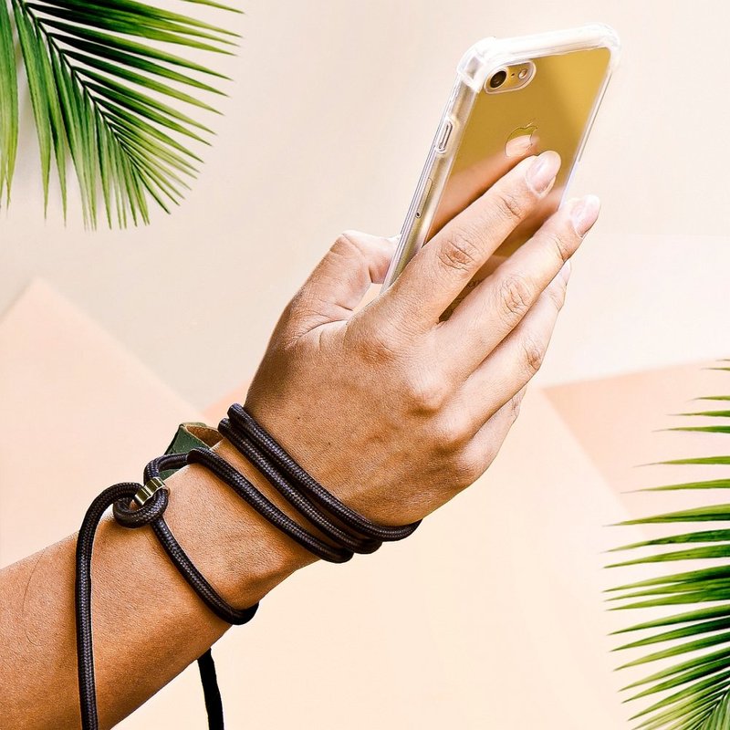 Husa Xiaomi Redmi Note 7 Cord Case Silicon Transparent cu Snur Verde