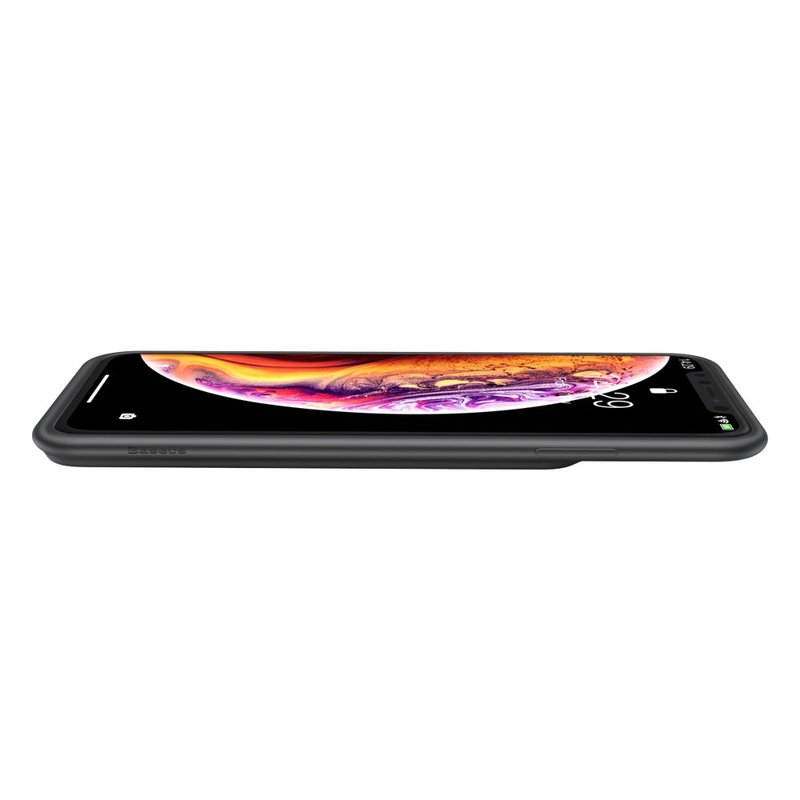 Husa Cu Baterie iPhone X, iPhone 10 3300 mAh Baseus Liquid Silicone Backpack - Negru