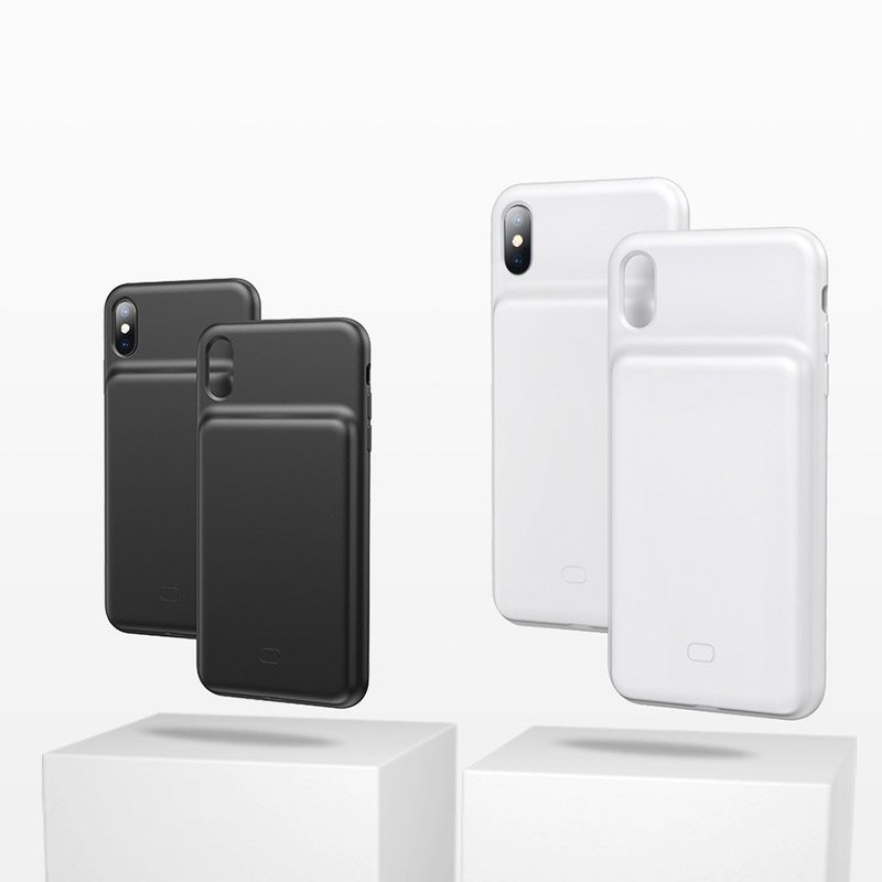 Husa Cu Baterie iPhone XS Max 4200 mAh Baseus Liquid Silicone Backpack - Negru