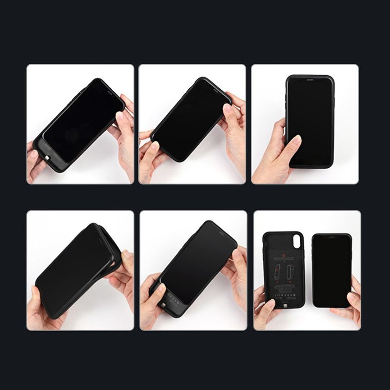 Husa Cu Baterie iPhone XS Max 4200 mAh Baseus Liquid Silicone Backpack - Negru