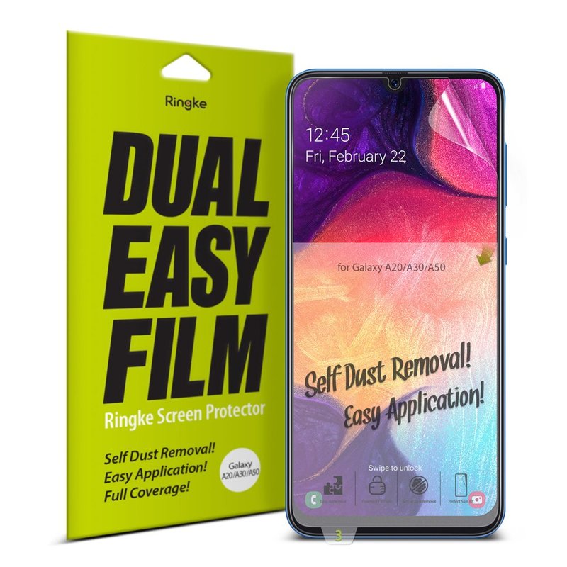 Folie Protectie FullCover Samsung Galaxy A20 Ringke Dual Easy(2 Pack) - Clear