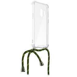 Husa Samsung Galaxy S9 Cord Case Silicon Transparent cu Snur Verde