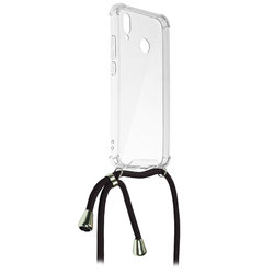 Husa Huawei P20 Lite Cord Case Silicon Transparent cu Snur Negru