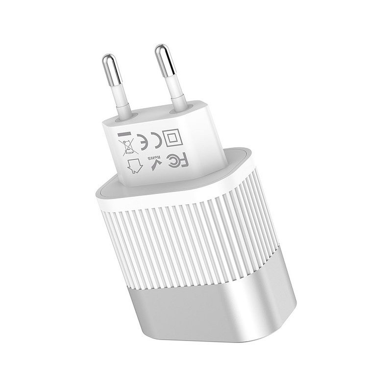 Incarcator Priza Hoco C40A, Dual USB, 2.4A – Alb