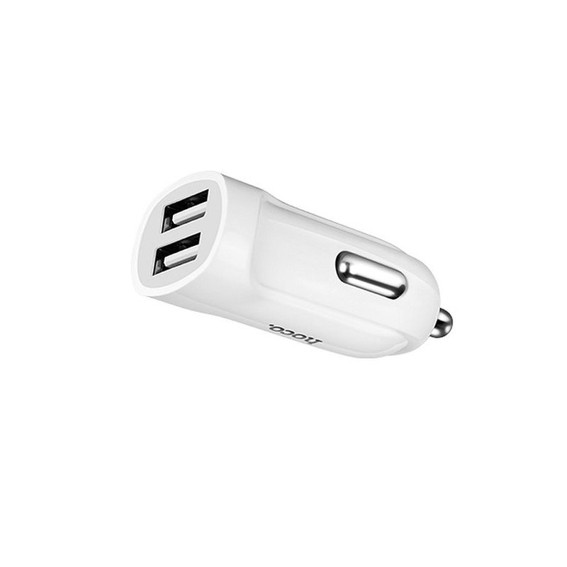 Incarcator Auto Hoco Z2A 2xUSB 2.4A + Cablu MicroUSB - Alb
