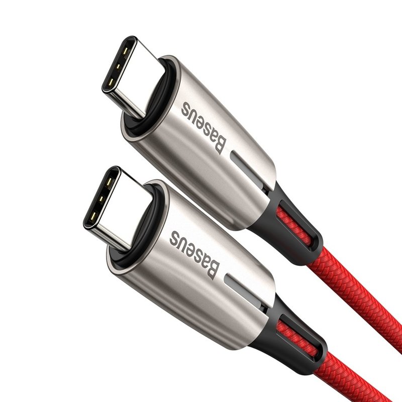 Cablu De Date Type C - Type C Baseus Water Drop Lamp PD2.0, 3A, 2M Fast Charge - Red CATSD-K09
