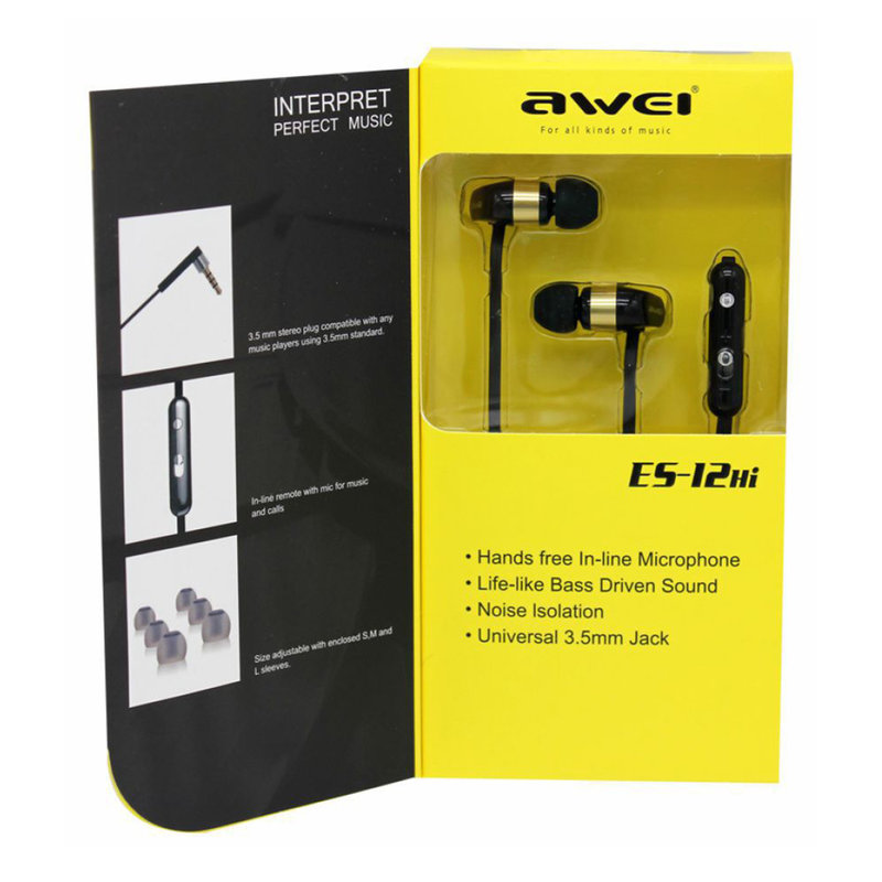 Casti In-Ear Cu Microfon Awei Dual Symphonic ES12HI - Negru