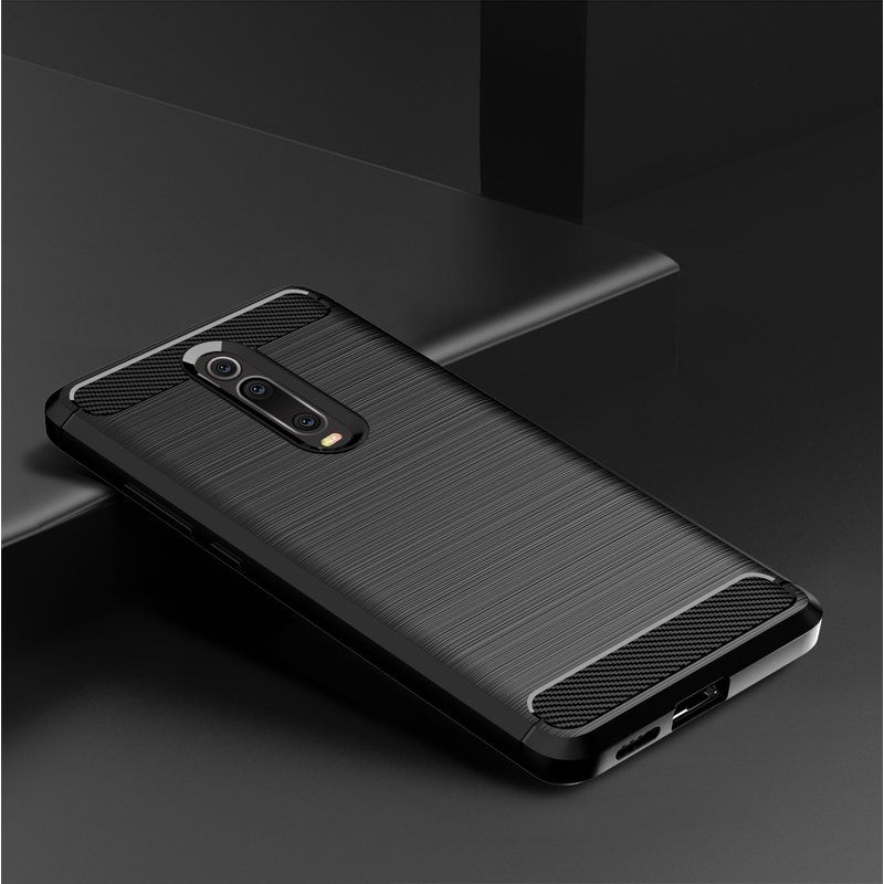 Husa Xiaomi Mi 9T Techsuit Carbon Silicone, negru
