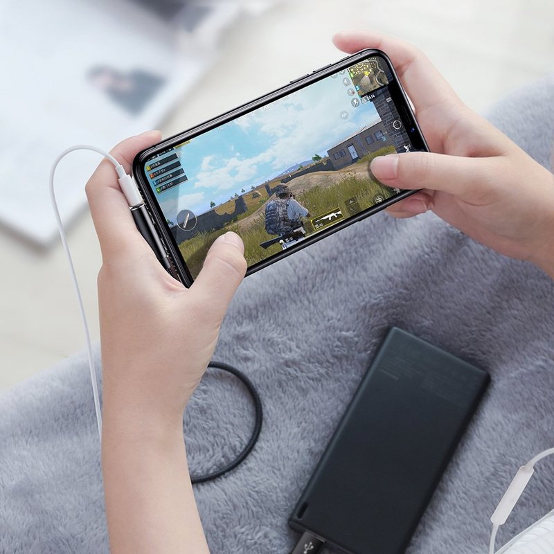 Cablu audio iPhone convertor USB 2xLightning Baseus, CALLD-B01