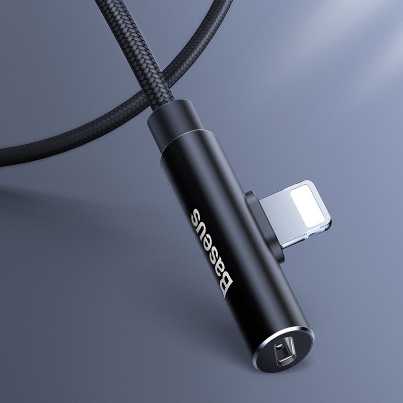 Cablu audio iPhone convertor USB 2xLightning Baseus, CALLD-B01