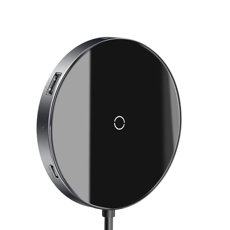 Incarcator Wireless / Docking Station HUB, Baseus 6in1, Cu Port HDMI 4K - Negru WXJMY-A0G