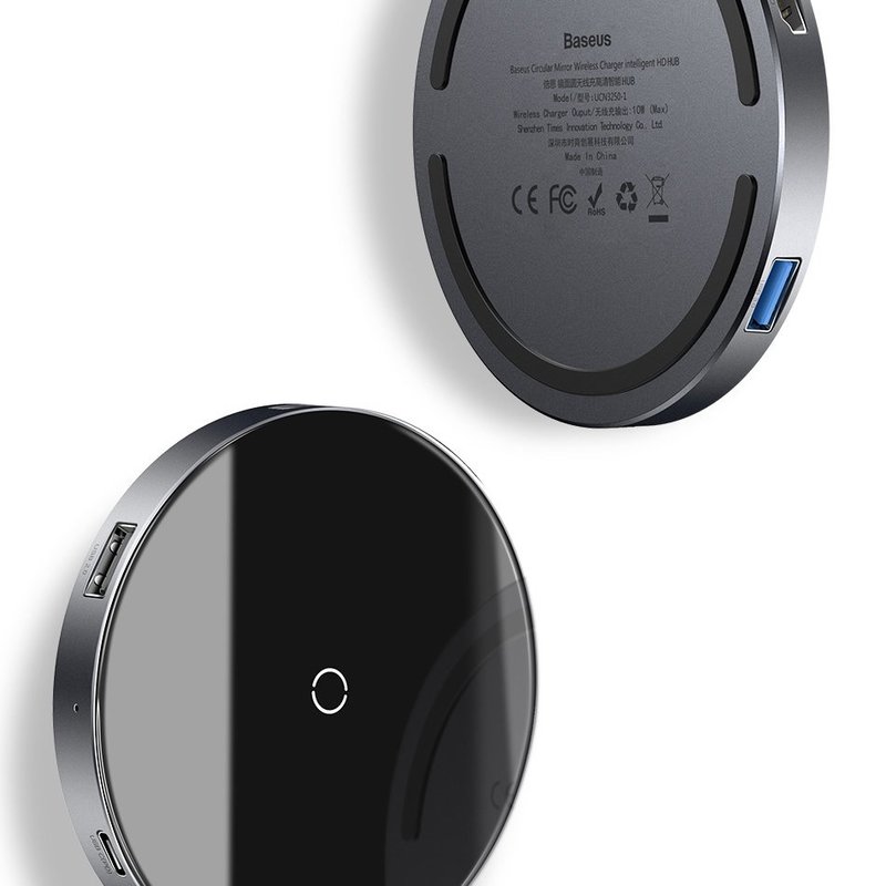 Incarcator Wireless / Docking Station HUB, Baseus 6in1, Cu Port HDMI 4K - Negru WXJMY-A0G