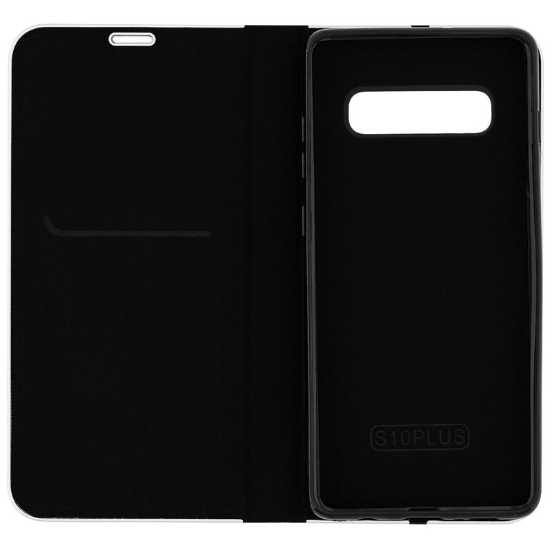 Husa Luna Book Samsung Galaxy S10 Plus Flip Carbon Negru