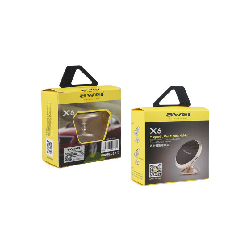 Suport Auto Magnetic Awei X6 Pentru Telefon - Auriu