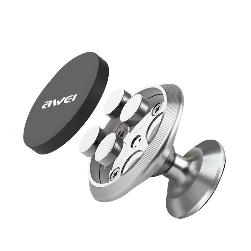 Suport Auto Magnetic Awei X6 Pentru Telefon - Silver