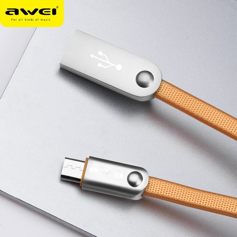 Cablu de date Awei CL-18 Micro-USB Fast Charge 3.0, 2M – Maro