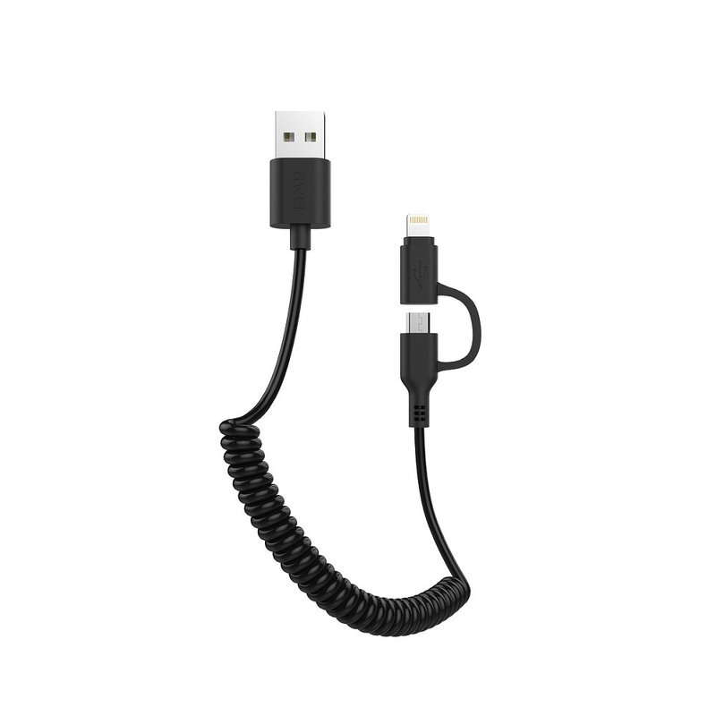 Cablu De Date 2in1Lightning si Micro-USB Awei CL-53 Fast Charge 2.4A - Negru