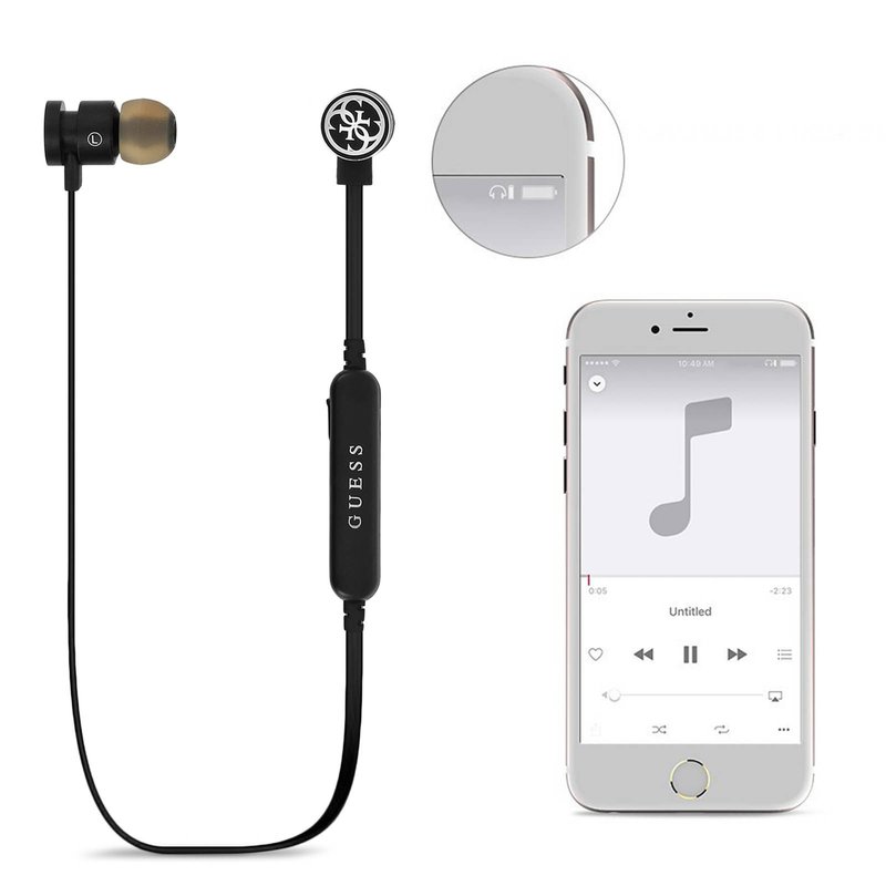 Casti De Telefon In-Ear Sport Bluetooth Cu Microfon Guess GUEPBTBK - Negru