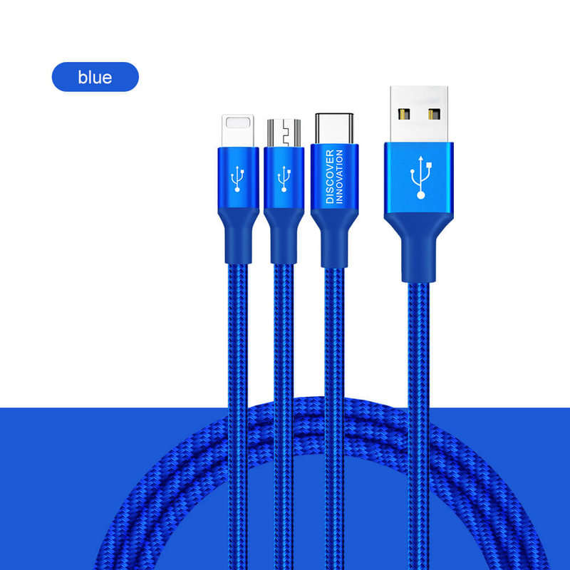 Cablu Nillkin Lighting/Micro-USB/Type-C 3 in 1 - Blue