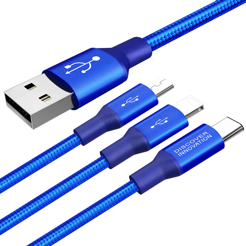 Cablu Nillkin Lighting/Micro-USB/Type-C 3 in 1 - Blue