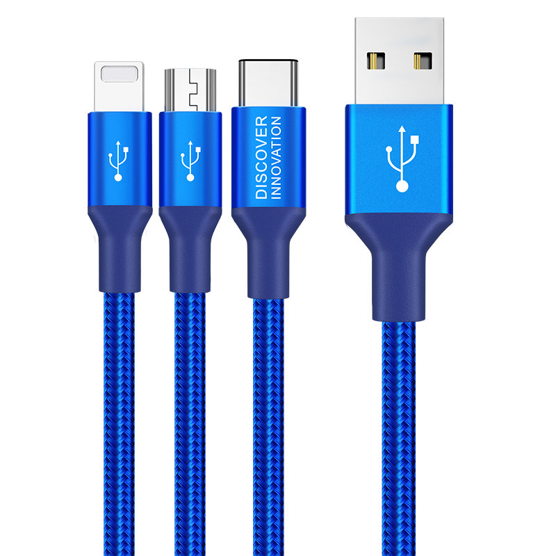 Cablu Nillkin Lighting/Micro-USB/Type-C 3 in 1 - Blue