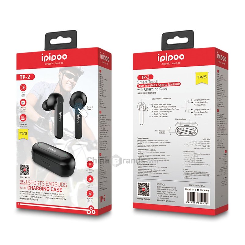Casti In-ear Wireless Stereo ipipoo Tp-2 Angelic Sound - Black