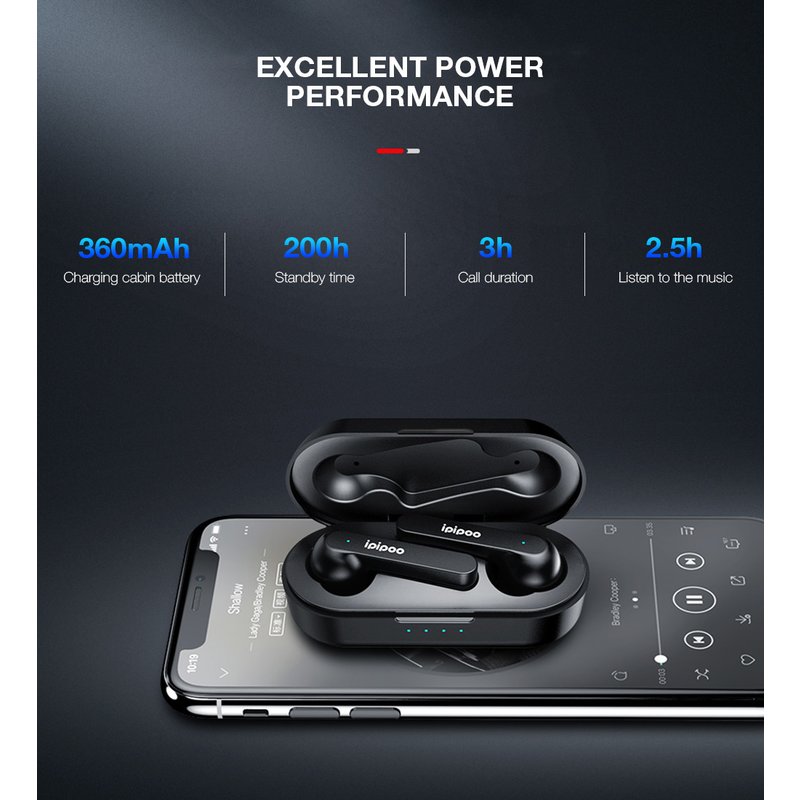 Casti In-ear Wireless Stereo ipipoo Tp-2 Angelic Sound - Black