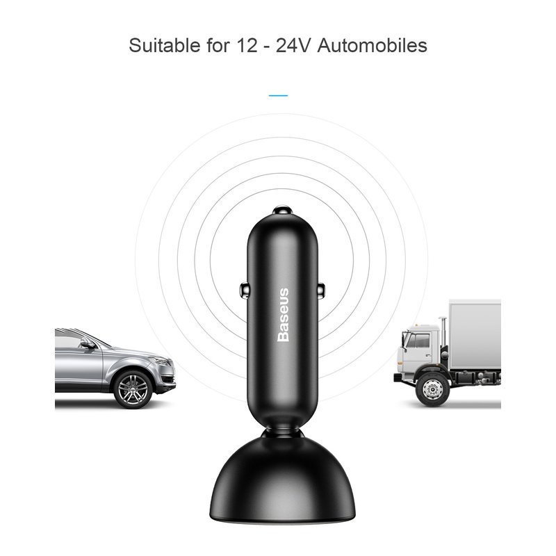 Incarcator Auto Baseus 360° Rotation 2xUSB 4.8A Digital Display - CCALL-YT09 - Rosu