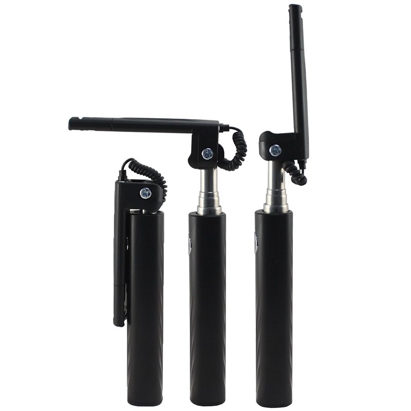 Selfie Stick Mini Lightning Cu Buton Declansator - Black