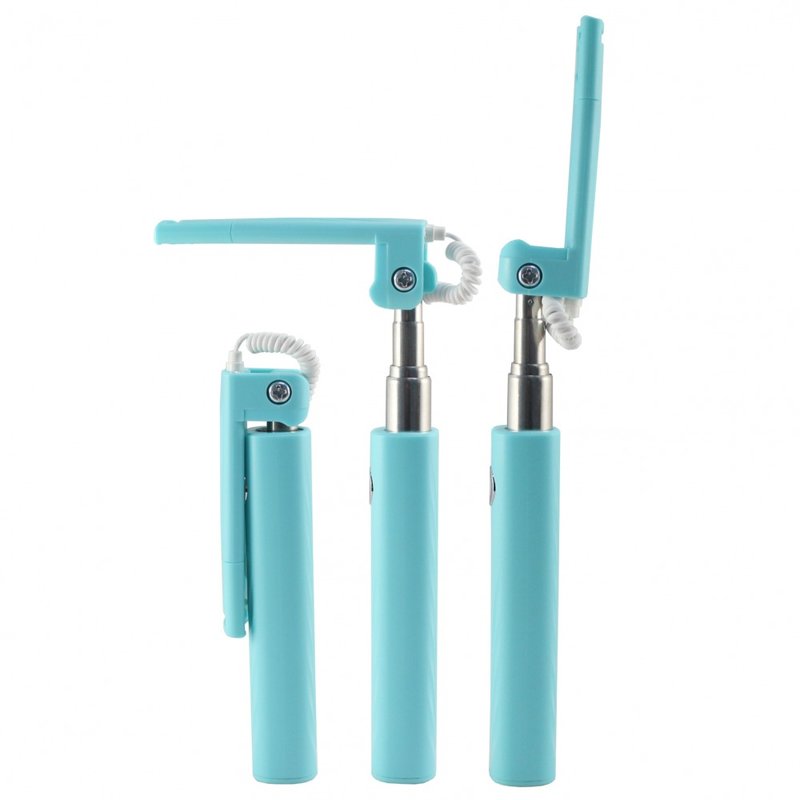 Selfie Stick Mini Lightning Cu Buton Declansator - Green
