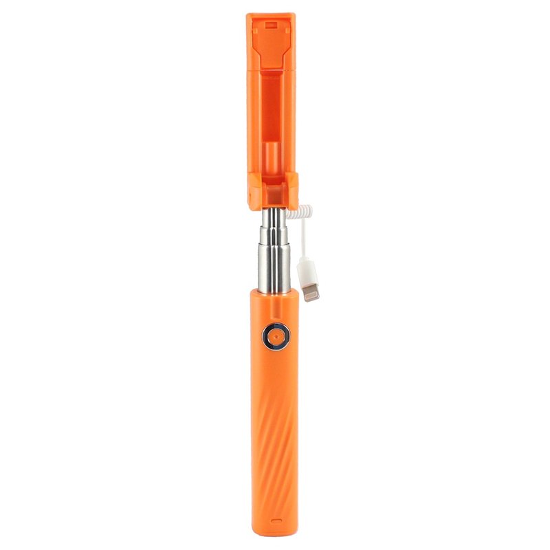Selfie Stick Mini Lightning Cu Buton Declansator - Orange