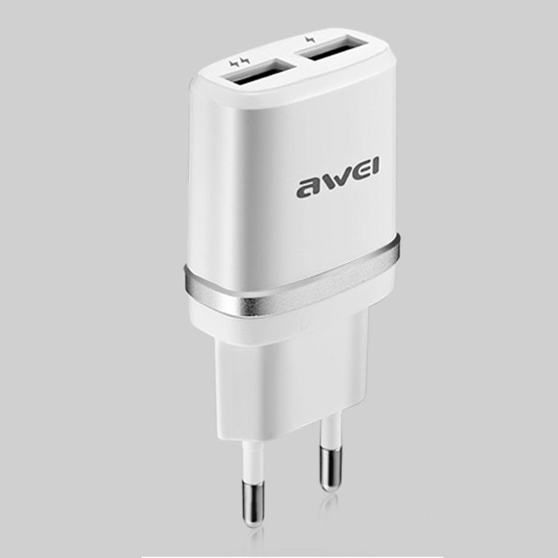 Incarcator Priza AWEI C-930 2xUSB 2.1A - Alb/Gri