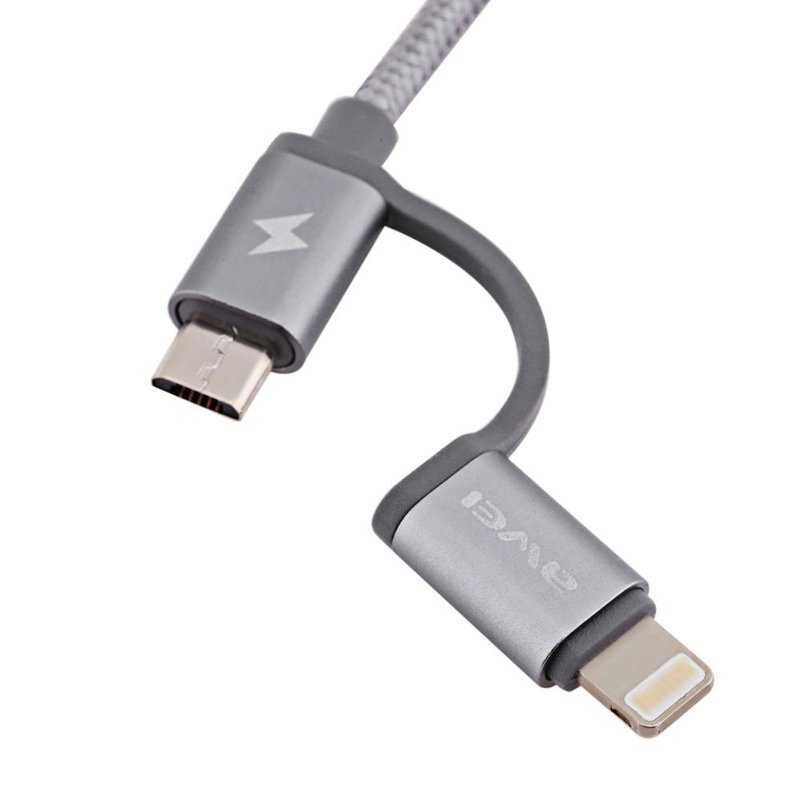 Cablu de date AWEI CL-930 2 in 1 Lightning /Micro USB - Gri