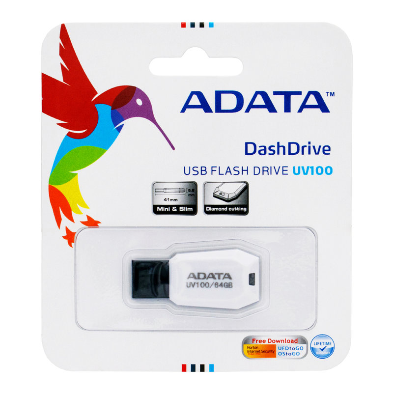 Stick Memorie ADATA DashDrive UV100 64GB - White