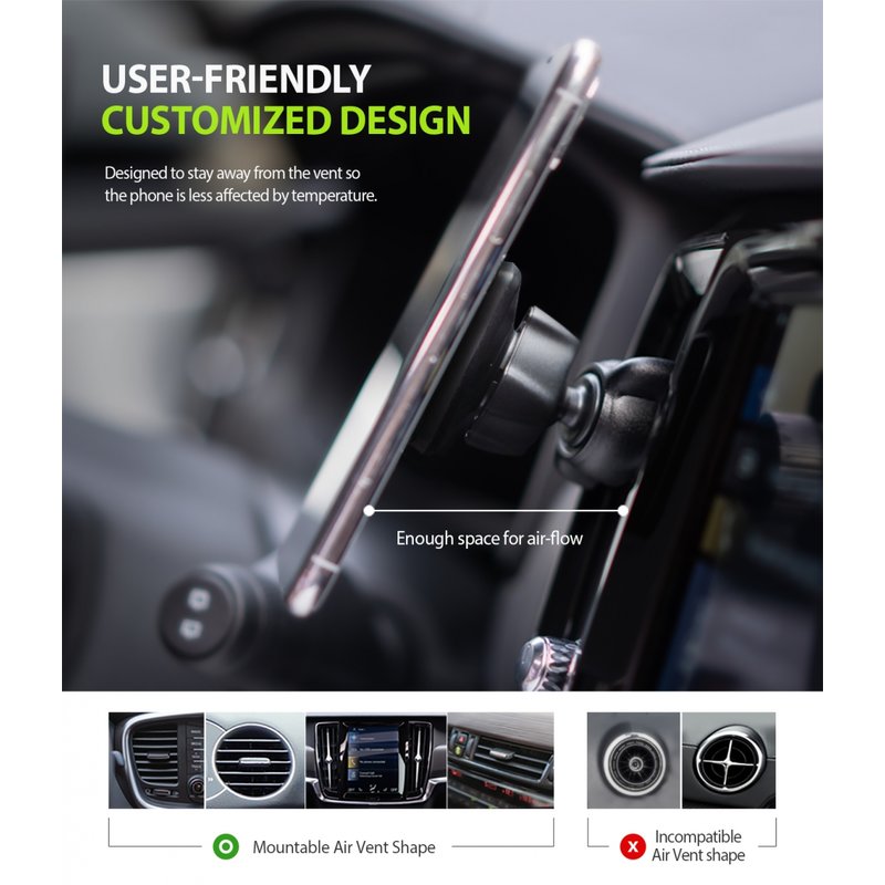 Suport Auto Pentru Grila De Ventilatie Magnetic Ringke Power Evo - Black