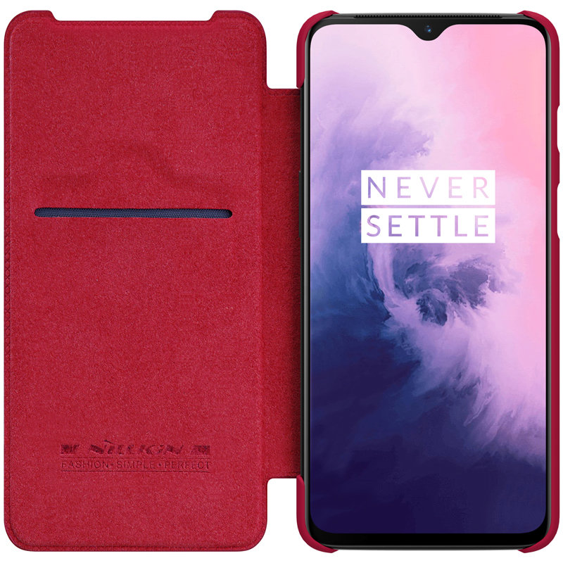 Husa OnePlus 7 Flip Nillkin QIN Rosu