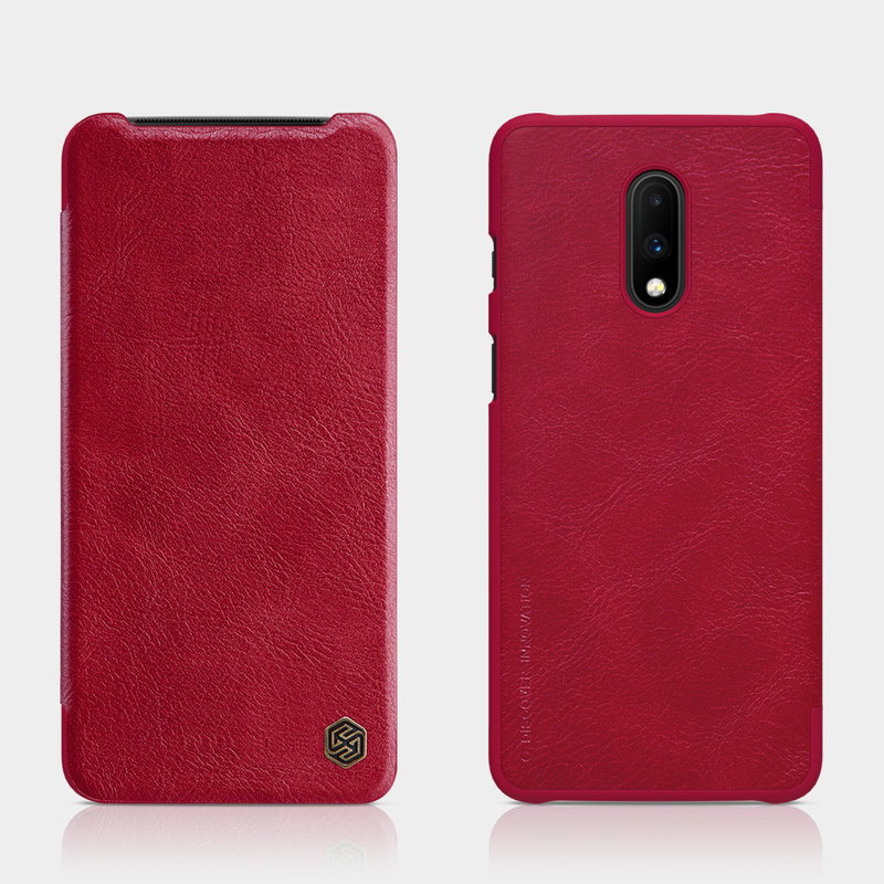 Husa OnePlus 7 Flip Nillkin QIN Rosu