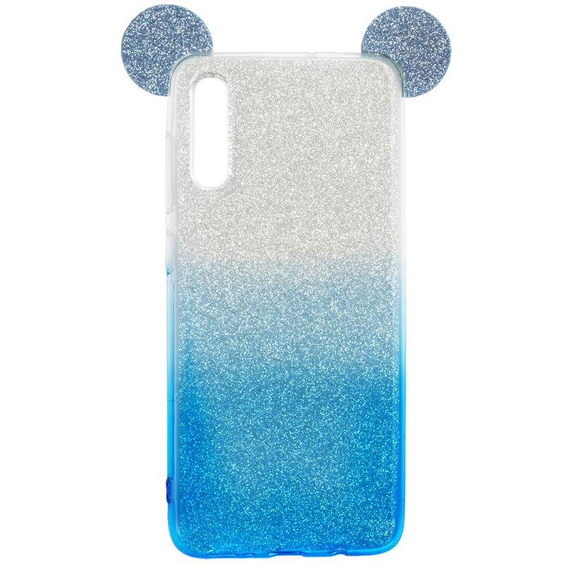 Husa Samsung Galaxy A70 Gradient Color TPU Mouse Bling Glitter - Albastru
