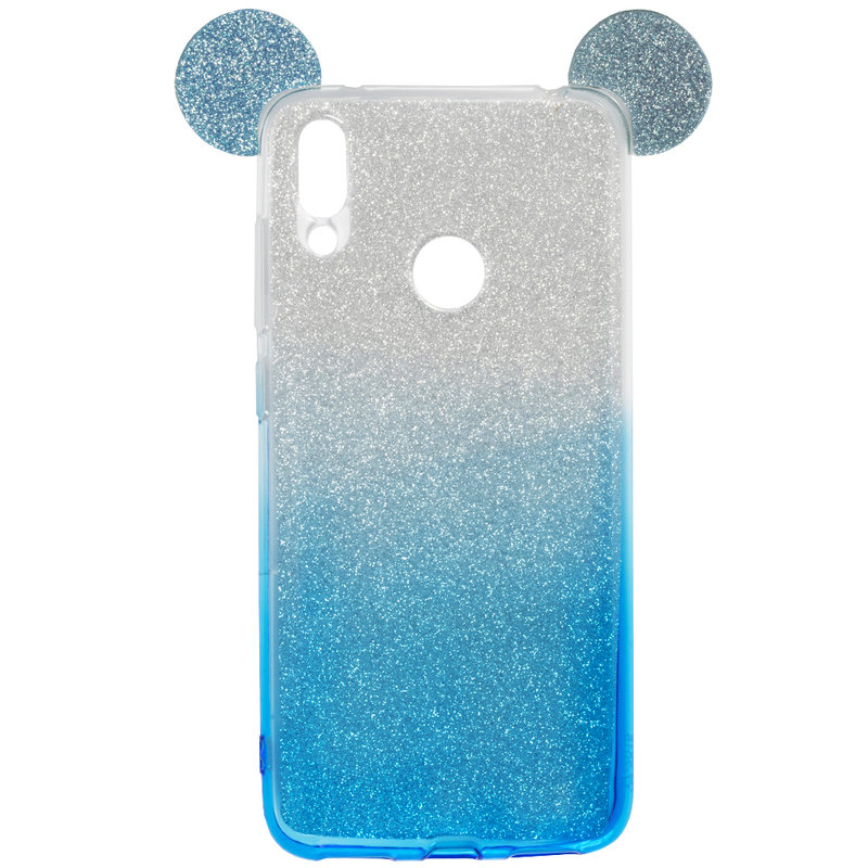 Husa Huawei Y7 2019 Gradient Color TPU Mouse Bling Glitter - Albastru