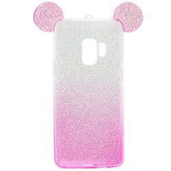 Husa Samsung Galaxy S9 Gradient Color TPU Mouse Bling Glitter - Roz