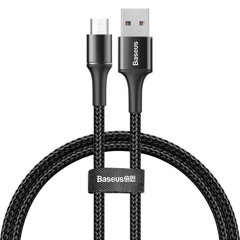 Cablu de date Micro-USB Baseus Halo Data 0,5 M Lungime Cu Invelis Textil - CAMGH-A01 - Black
