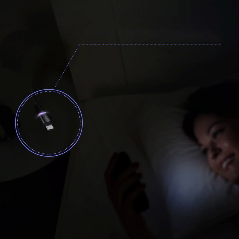 Cablu de date Micro-USB Baseus Halo Data 0,5 M Lungime Cu Invelis Textil - CAMGH-A01 - Black